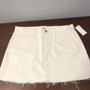 Hudson Vivid Mini Skirt Raw Hem Womens 29 Cream New
